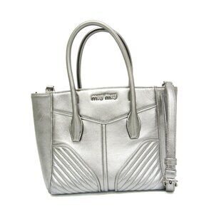 MIU MIU Silver Leather Shoulder Bag